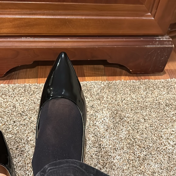 Slingback black patent look heels Martha Everyday size 9-1/2 - Picture 6 of 7